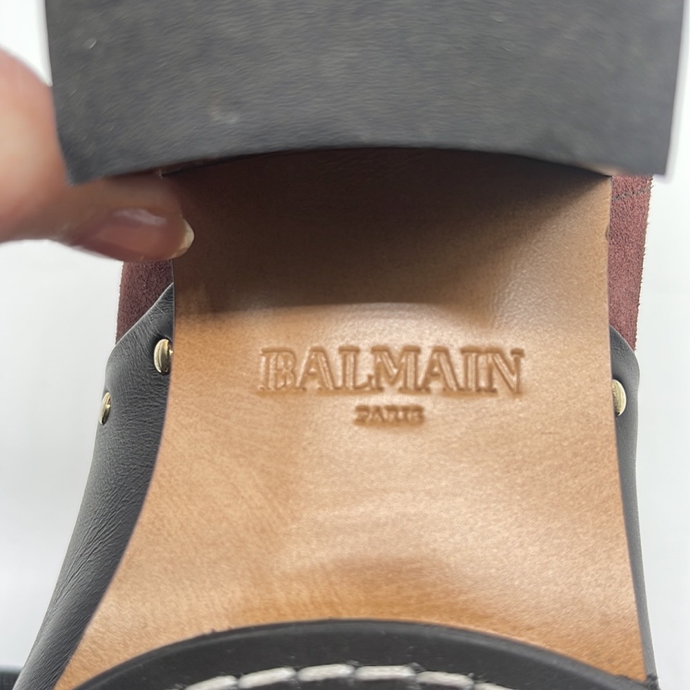 🔹SOLD 🔹Balmain Studded Suede and Leather Ankle Booties  Size 38.5/8.5 - Picture 8 of 10